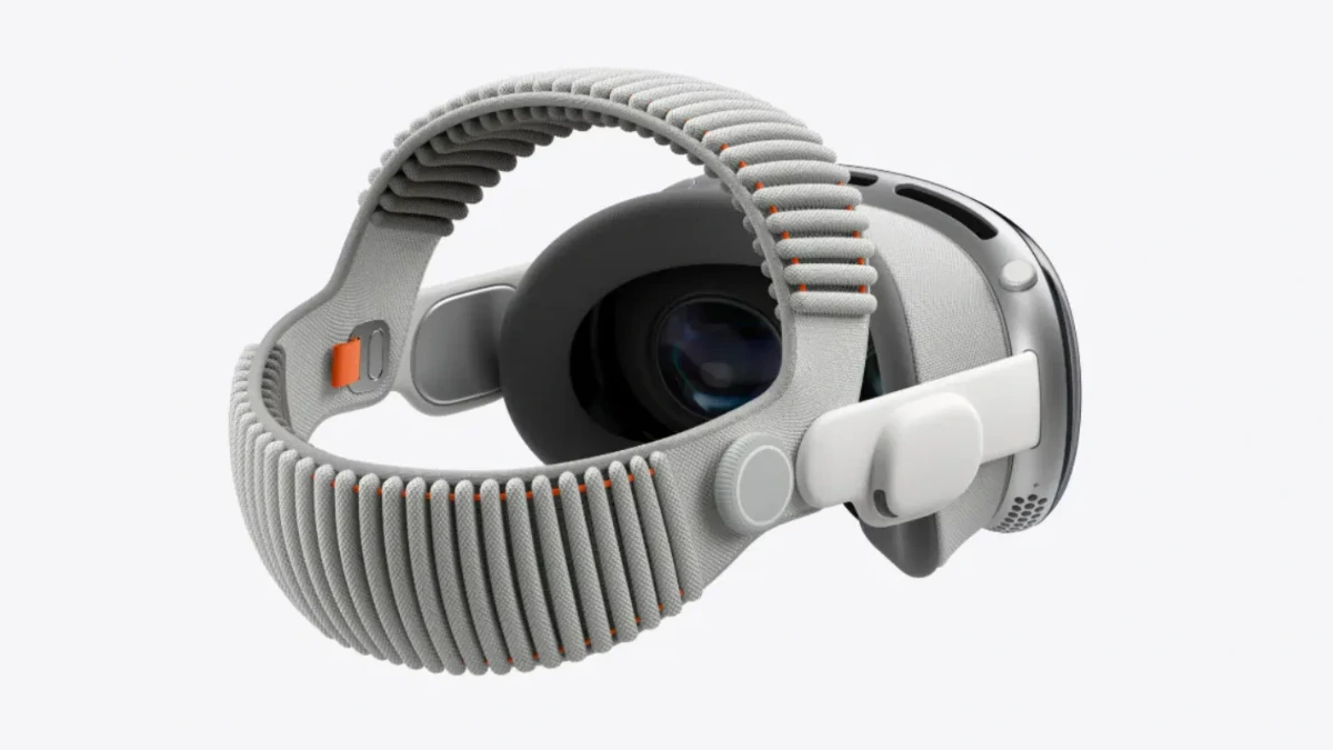 De lenzen en Solo Knit Band van de Apple Vision Pro