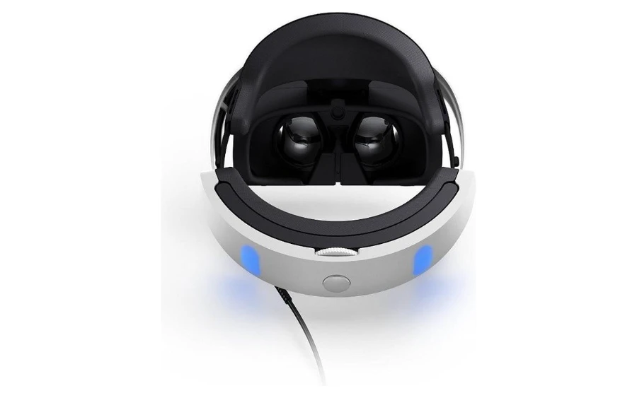 De lenzen en hoofdband van de PlayStation VR