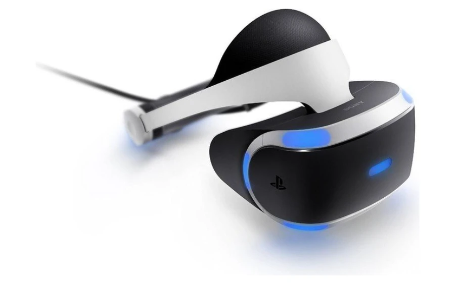 De PlayStation VR schuin van links